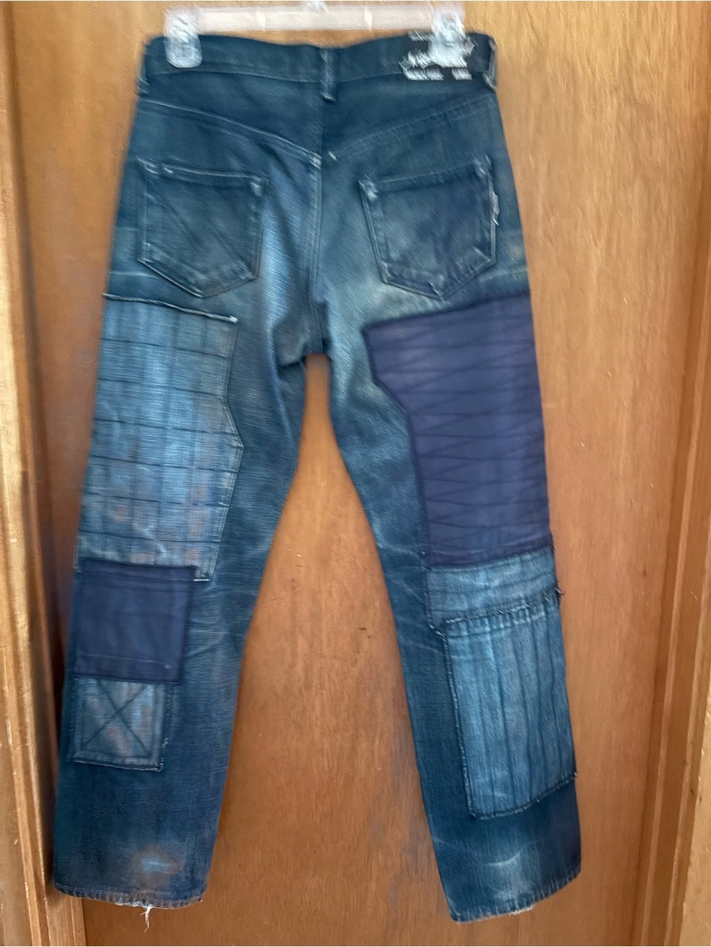 NEIGHBORHOOD Japan sz XS 28 Denim Blue Jeans Patchwork - Picture 5 of 15